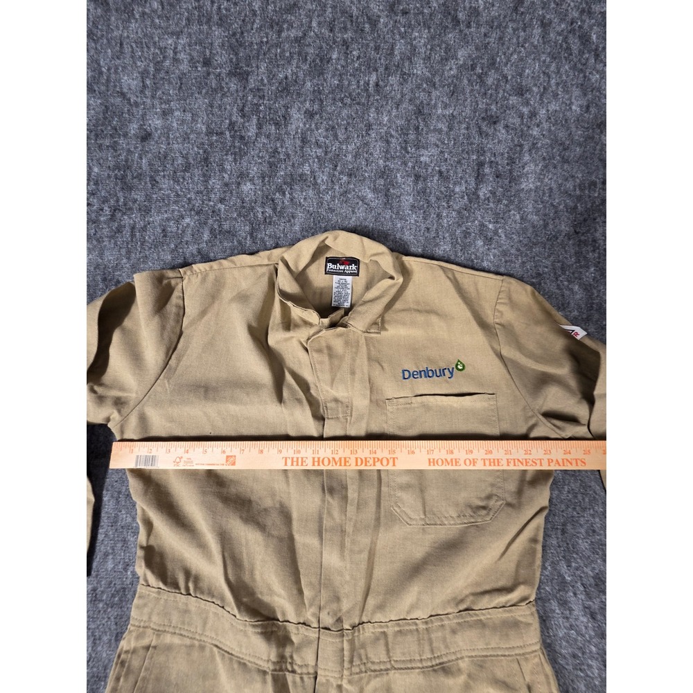 Mens Coveralls 40 RG Khaki Tan Flame Resistant Nomex Arc Rating Bulwark FR - Picture 5 of 11
